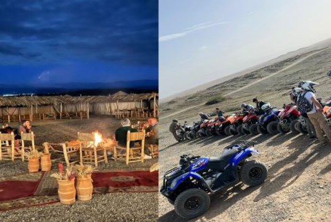 Quad et spectacle en direct et dîner dans le désert d'Agafay