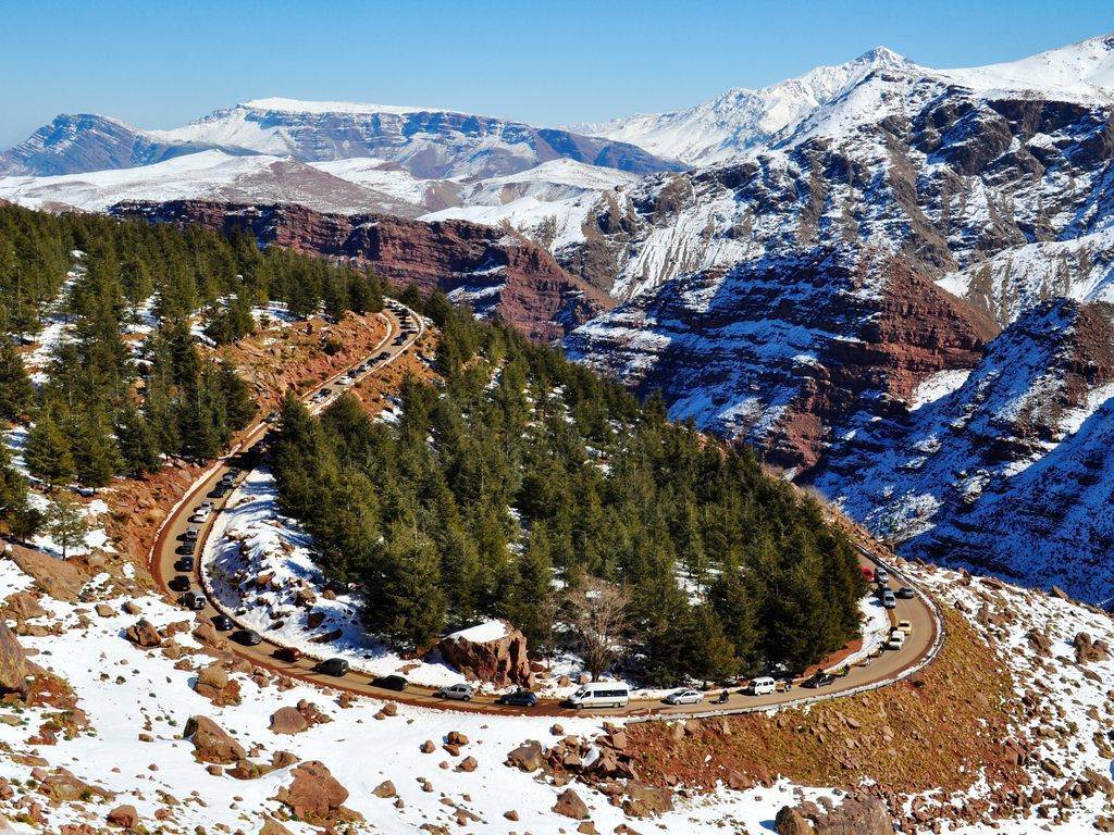 Excursion d'une journée aux Montagnes de l'atlas et à la station de Ski