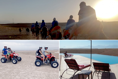 Quad, Balade de Chameau et Dîner dans le désert rocheux d'Agafay 