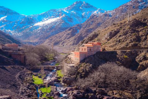 Visite des montagnes de l'Atlas et du désert d'Agafay avec déjeuner et balade à dos de chameau