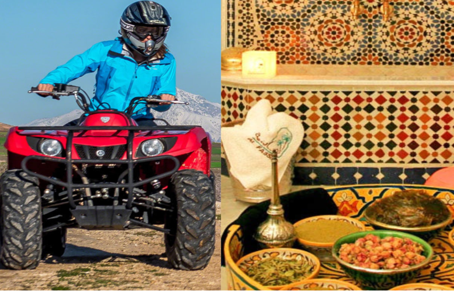 Marrakech: Balade de Quad à Palmeraie & Spa Marocain Traditionnel