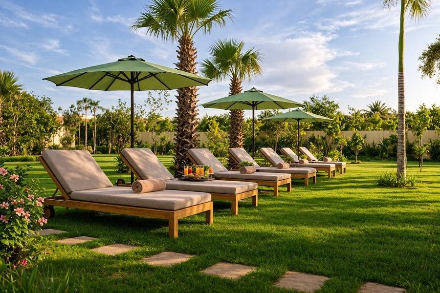 Vol en montgolfière au lever du soleil à Marrakech, accès piscine à la journée et déjeuner